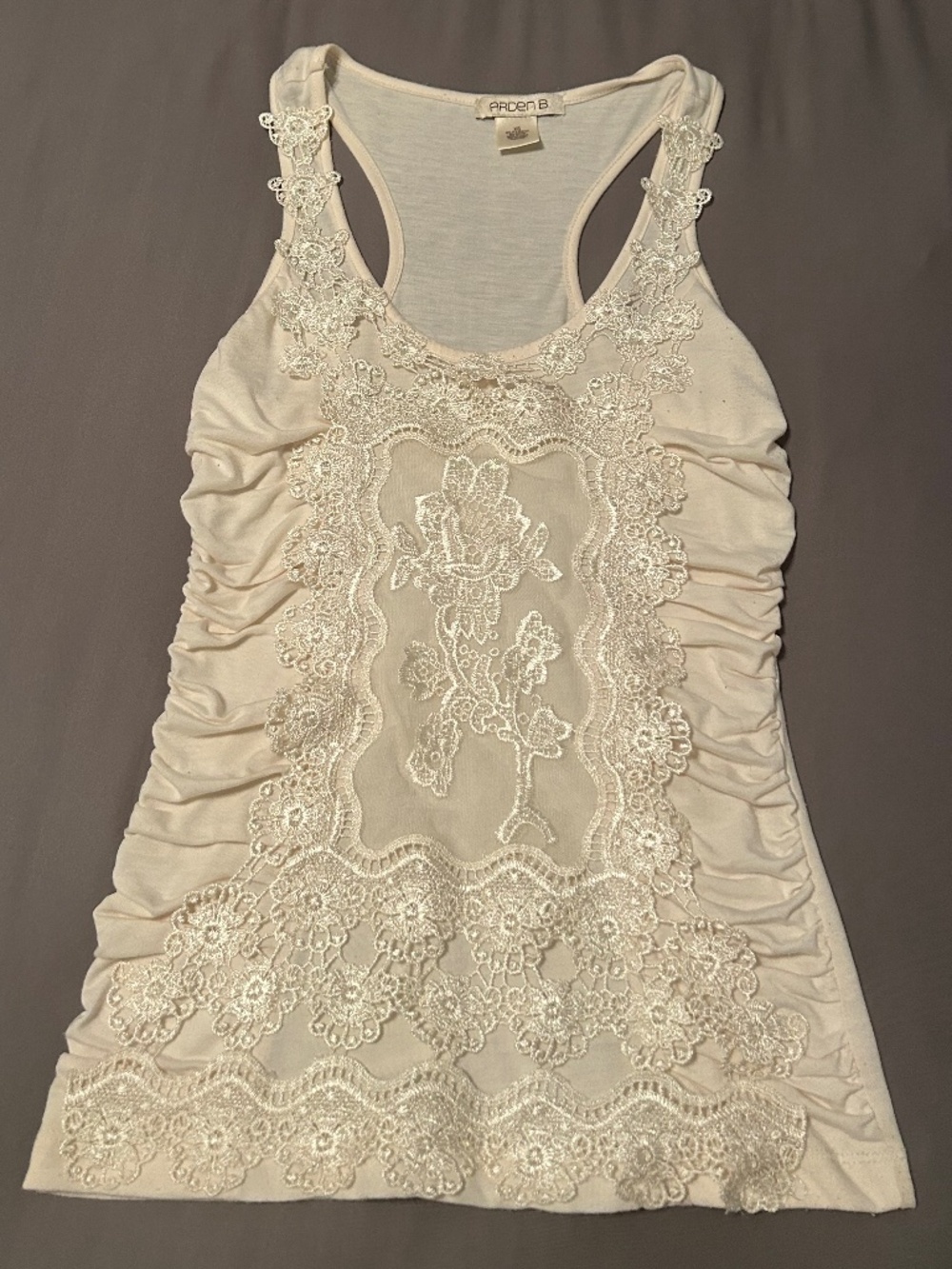 Arden B. Women’s Cream Lace Tank Top, Size XS. Y2K, Vintage.